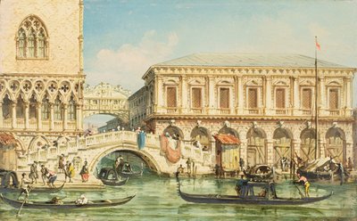 Doges Sarayı, Ahlar Köprüsü ve Hapishanenin Görünümü by Giovanni Grubacs