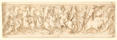 Almanlara Saldırı (LXIII); şefleri yakalandı (sütun üzerinde kısmen restore edildi; LXIV) by Giovanni Guerra
