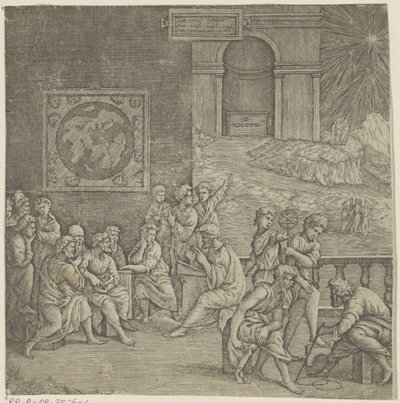 Bir filozof okulu by Giovanni Jacopo Caraglio (attributed to)