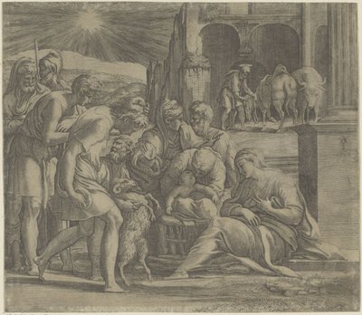 Çobanların hayranlığı by Giovanni Jacopo Caraglio