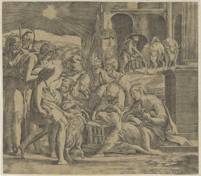 Çobanların hayranlığı by Giovanni Jacopo Caraglio