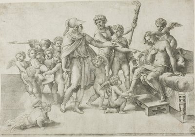 İskender ve Roxana by Giovanni Jacopo Caraglio