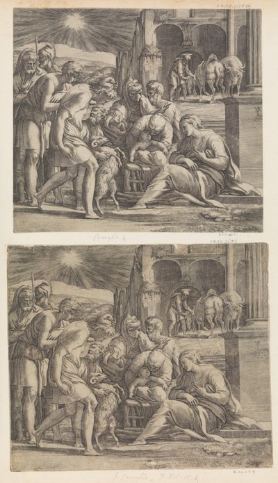 Çobanların Hayranlığı. by Giovanni Jacopo Caraglio