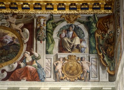 Palace Hall freskinden detay, Quirinal Palace, Roma by Giovanni Lanfranco