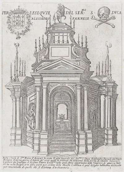 Dük Alessandro Farnese için Katafalk, 1593 by Giovanni Maggi