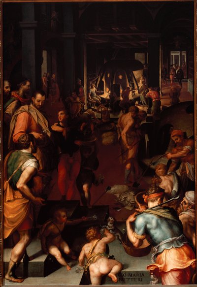 Cam imalat atölyeleri. (Tablo by Giovanni Maria Butteri