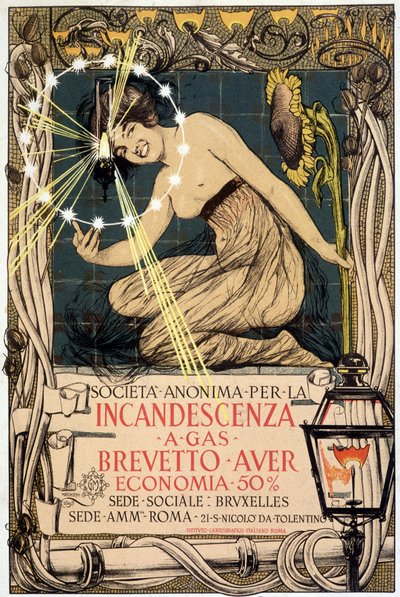 Gazlı akkor lamba reklamı, Mataloni, İtalya by Giovanni Maria Mataloni