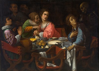 Memento Mori: Ölüm Masaya Gelir, 1630-1638 dolaylarında (tuval üzerine yağlı boya) by Giovanni Martinelli