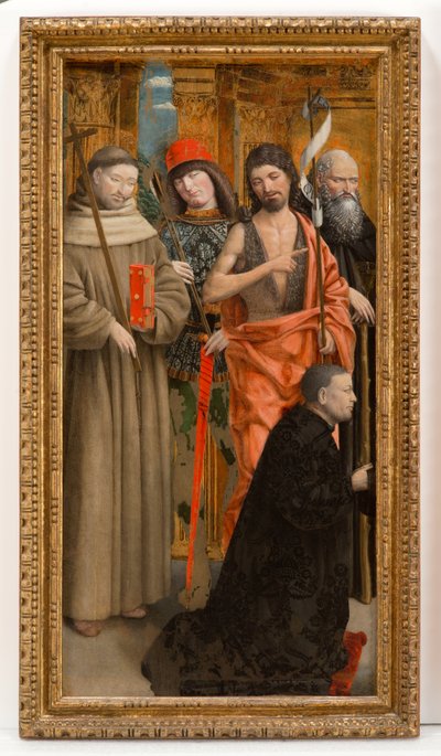 Assisi Aziz Francis, Sebastian, Vaftizci Yahya, Donör ile Anthony Abbot by Giovanni Martino Spanzotti