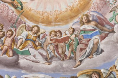 Melekler ve putti şarkı söyleme (3496733 detayı) by Giovanni Mauro della Rovere