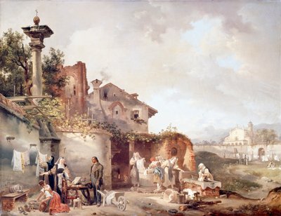 Rahibeler Manastırı Çamaşır Odası, Giovanni Migliara (1785-1837), tuval üzerine yağlı boya, 72x55,5 cm by Giovanni Migliara