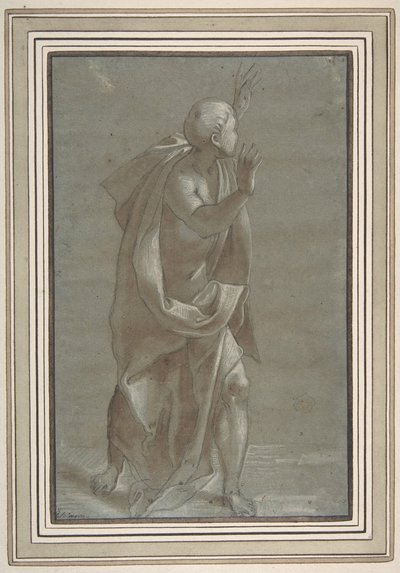 Elleri Kalkmış Dökümlü Erkek Figürü, 1565-71. by Giovanni Paolo Lomazzo