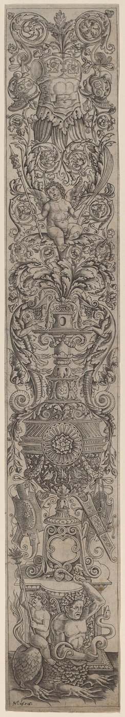 Süsleme Paneli: Bir Çocuğun Bastığı Triton by Giovanni Pietro Birago and Zoan Andrea