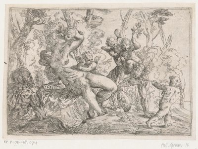 Putti ve Venüs tarafından yakalanan bir satir by Giovanni Pietro Possenti