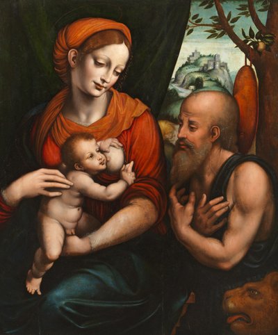 Aziz Jerome ile Bakire ve Çocuk by Giovanni Pietro Rizzoli (attr. to) Giampietrino