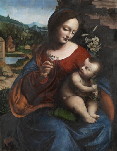 Bakire ve Zambaklı Çocuk, c.1510-20 (panelde yağlı boya) by Giovanni Pietro Rizzoli (attr. to) Giampietrino