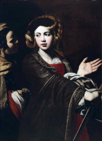 Judith, Holofernes par Ricca, Giovanni (1603-c. 1656) Başkanı ile. Tuval üzerine yağlı boya, boyut : 103x76, yaklaşık 1637-1640, Museo Diocesano, Salerno by Giovanni Ricca