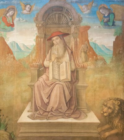 Aziz Jerome Tahtta (panelde tempera) by Giovanni Santi or Sanzio