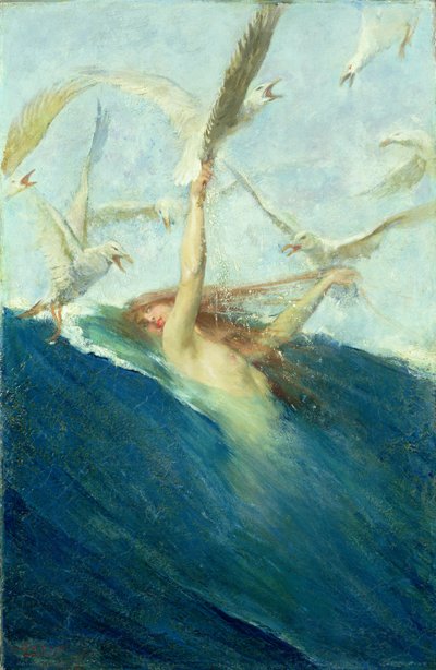 Deniz Kızı Martılar Tarafından Mobbed by Giovanni Segantini