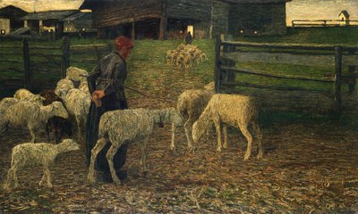Giovanni Segantini (1858-1899) tarafından kıvrıma dönüş by Giovanni Segantini