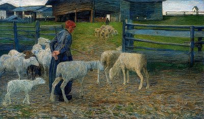 Ahıra dön. 1888 by Giovanni Segantini