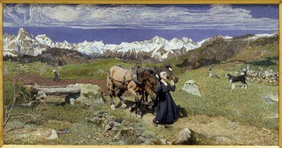 İlkbaharda Alp Dağları (1879, Tuval üzerine yağlı boya) by Giovanni Segantini