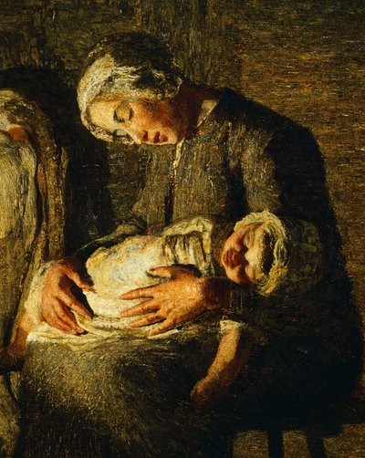 İki Anne, Giovanni Segantini, detay by Giovanni Segantini