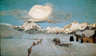 Doğa veya Engadin Üçlemesi: “Ölüm”” Giovanni Segantini (1858-1899) 1896-1899 Güneş tablosu. 192x320 cm Aziz Moritz, Musee Segantini by Giovanni Segantini