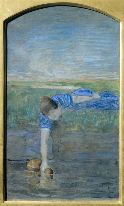 Nehirdeki Kadınlar, Giovanni Segantini (1858-1899) by Giovanni Segantini