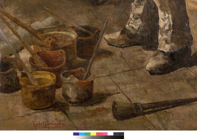 Ben de bir ressamım veya Dilettante veya Ressamlar stüdyosu, 1885 (ayrıntı 3497601) by Giovanni Sottocornola