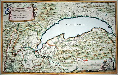 Cenevre Gölü, Joannes de Broen (1649-c.1730) tarafından oyulmuş iki ciltlik Savoy ve Piedmont şehir kitabından by Giovanni Tommaso (after) Borgionio