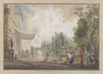 Villa Borghese, yaklaşık. 1780. Yaratıcılar: Giovanni Volpato, Louis Ducros. by Giovanni Volpato, Louis Ducros