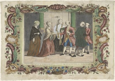 Evlilik Kutsallığı VII. sakramentum matrimonium / VII. sacramento el matrimonio (nesne üzerindeki başlık) Yedi Kutsal Kitap (dizi adı) by Giovanni Volpato