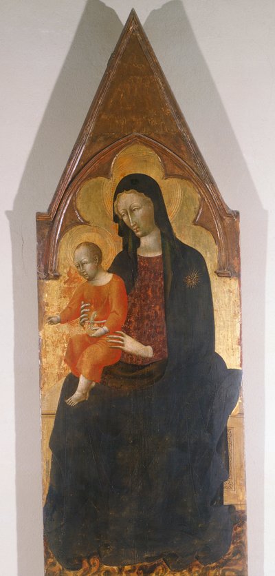 Çocuklu Madonna, Giovanni di Paolo'nun poliptik detayı (yaklaşık 1403-1482) by Giovanni di Paolo