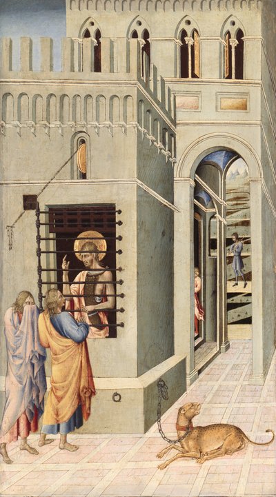 Vaftizci Yahya Hapishanede İki Havari Tarafından Ziyaret Edildi, 145560. by Giovanni di Paolo