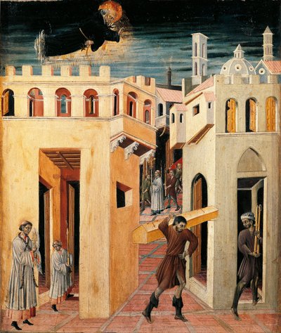 Tolentino Aziz Nikolaos Mucizesi (Ahşap üzerine resim by Giovanni di Paolo di Grazia
