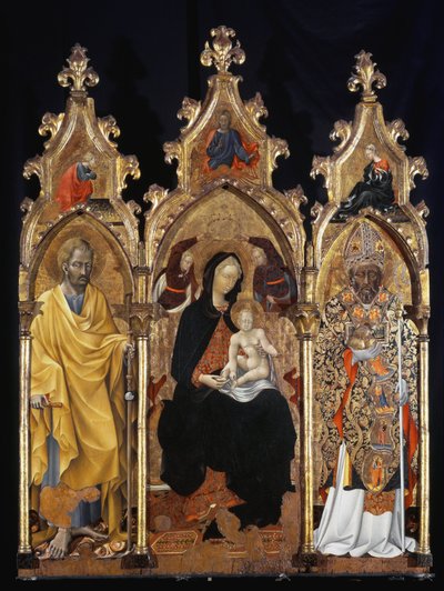 Aziz Nikolaos Üç Parçası (San Niccolo) - panelde tempera by Giovanni di Paolo di Grazia