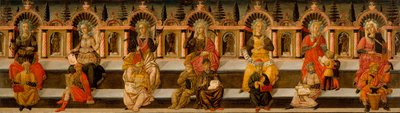 ""yedi liberal sanat"" (Aritmetik, geometri, müzik, astroloji, mantık, retorik ve gramer) - Yedi Liberal Sanat - Resim Giovanni di Ser Giovanni tarafından by Giovanni di Ser Giovanni Scheggia