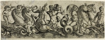 Tritonlar ve Periler ile Friz by Girolamo Mocetto
