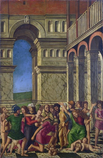 Mocetto, Girolamo (c. 1458-1531) The Massacre of the Innocents tuval üzerine yağlıboya ca 1510-1520 National Gallery, Londra 67,9x44,5 by Girolamo Mocetto