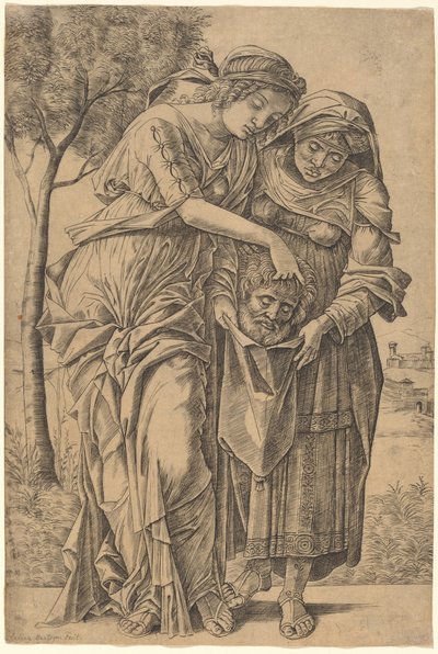 Holofernes Başkanı ile Judith by Girolamo Mocetto after Andrea Mantegna