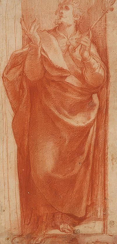 Ayakta kutsal kral. 1570/80 civarında (?) by Girolamo Muziano