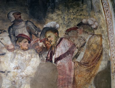 Zırhlı asker ve şapkalı adamlar, Girolamo Romanino