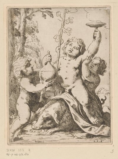 Üç gençle Bacchanal by Girolamo Scarselli