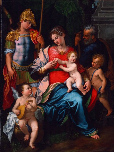Azizler Vaftizci Yahya, Başmelek Mikail ve Yusuf ile Bakire ve Çocuk, 1545 by Girolamo Sciolante da Sermoneta