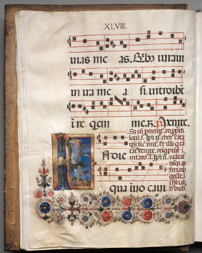 Antiphonary: İlk harf, melek, c. 1470-1480. by Girolamo da Cremona