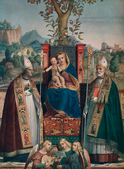 Aziz Lorenzo Giustiniani ve Zeno ile Bakire ve Çocuk, 1874, 1903. by Girolamo dai Libri