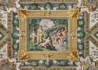 Latona Salonu: Tanrıça, Rocca dei Rossi, San Secondo, Parma, İtalya by Giulio (school of) (attr.to) Romano