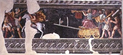 Bir zafer sahnesinin parçası (fresk) by Giulio (school of) Romano