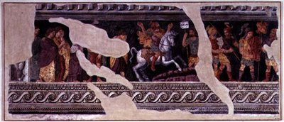 Bir zafer sahnesinin parçası (fresk) by Giulio (school of) Romano